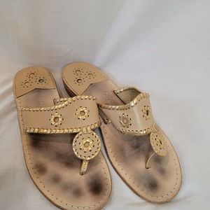 Jacks Rogers Gold Medallion Sandal Size 9